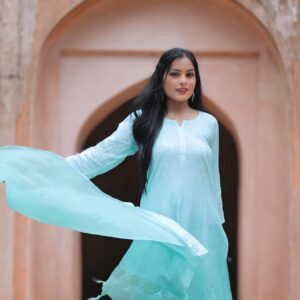 Chanderi Kurti Set with Dupatta