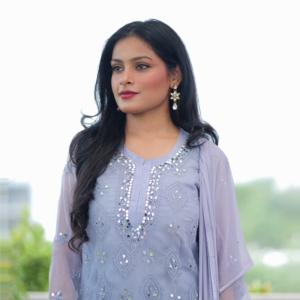 Rust Zeenat Chikankari Kurta with Pan