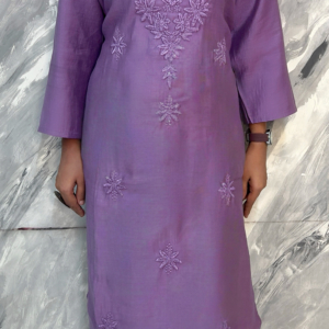 Lavender Hand-Embroidered Kurta Set