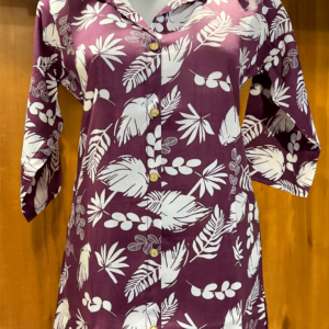 Tropical Breeze Maroon Leaf Print Co-ord Set