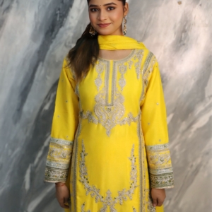 Yellow Embroidered Pakistani Suit