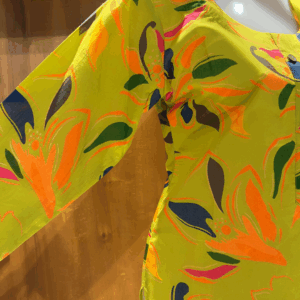 Tropical Bloom Lime Green Printed Kurta – Everyday Wear